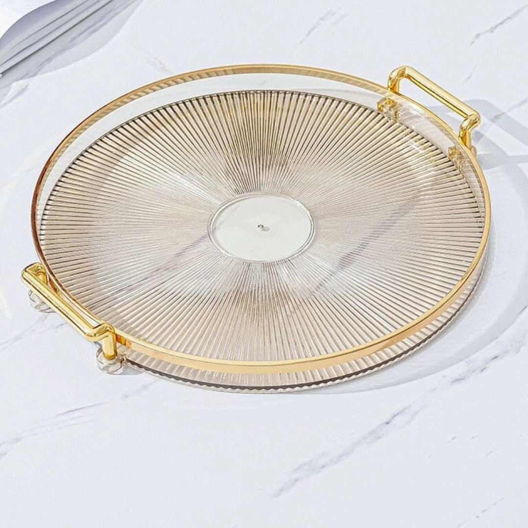 Aparador Circular Decorativo em Acrílico YuDome Dourado 