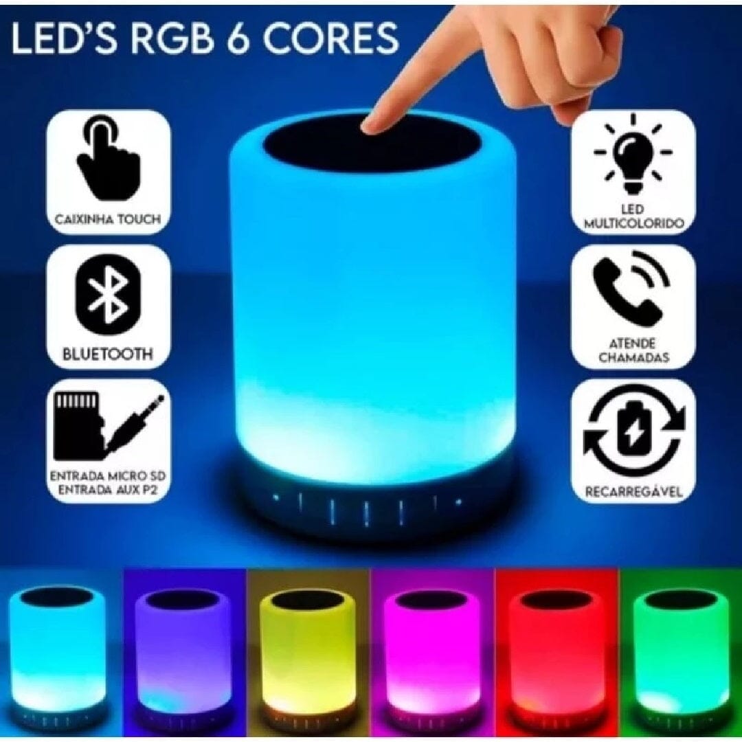 Caixa de Som Luminária Abajur RGB USB Bluetooth - LumiSound Abajur - 0029 YuDome 