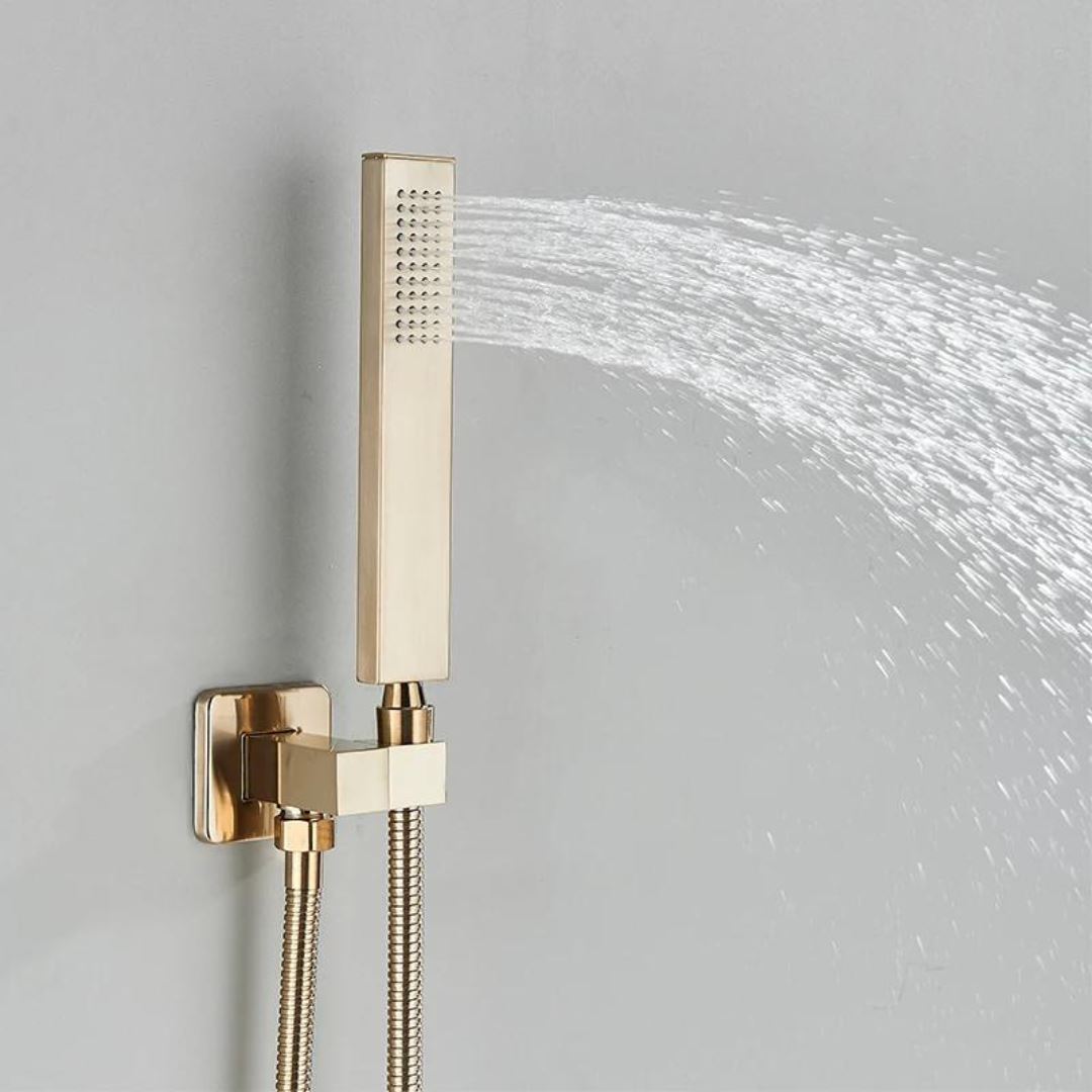 Chuveiro Acqua Soft Inox de Parde Estilo Cascata Com Misturador e Ducha Manual Chuveiro - 0005 YuDome 