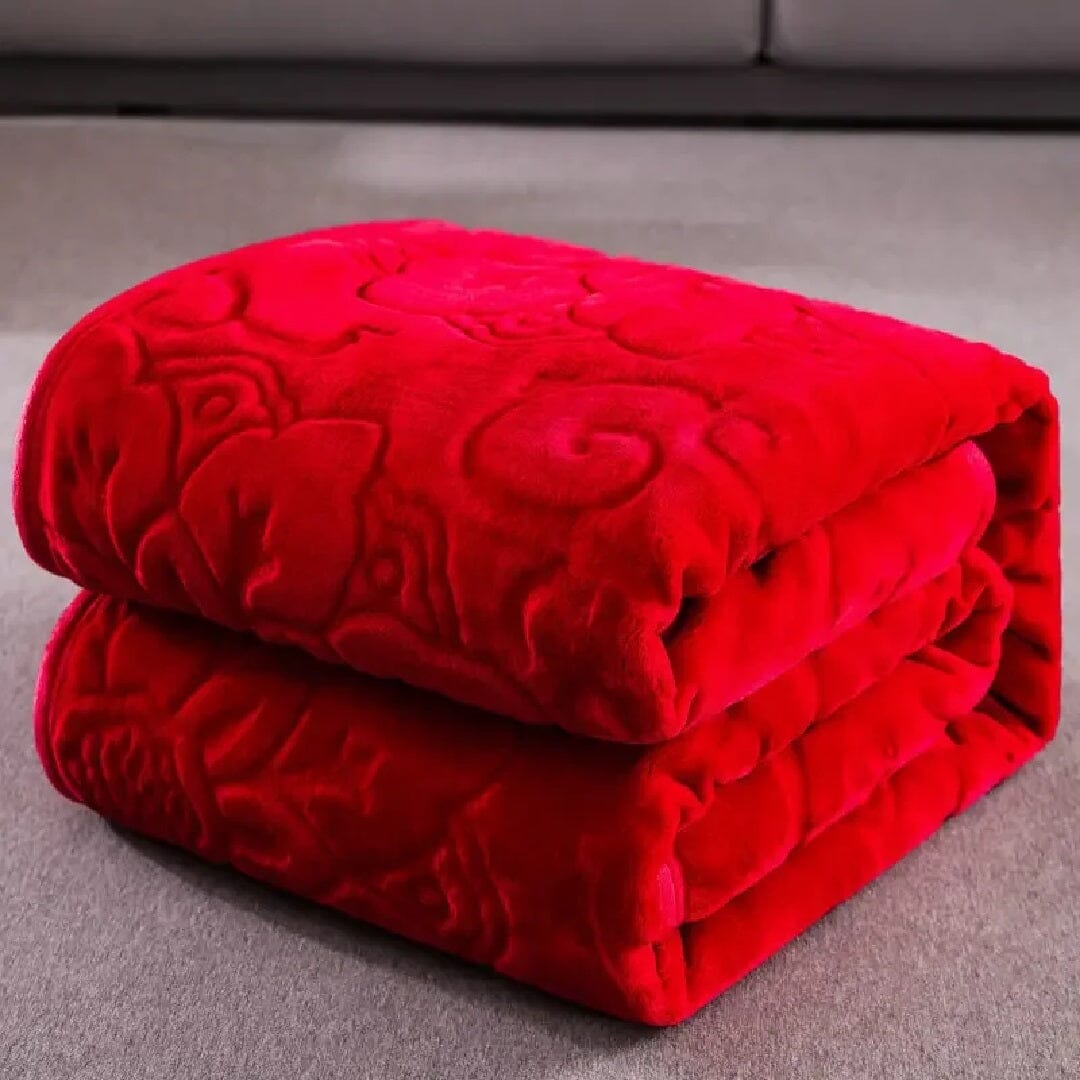 Cobertor Cozy Veludo Cobre Leito YuDome Vermelho Solteiro 150x200cm 