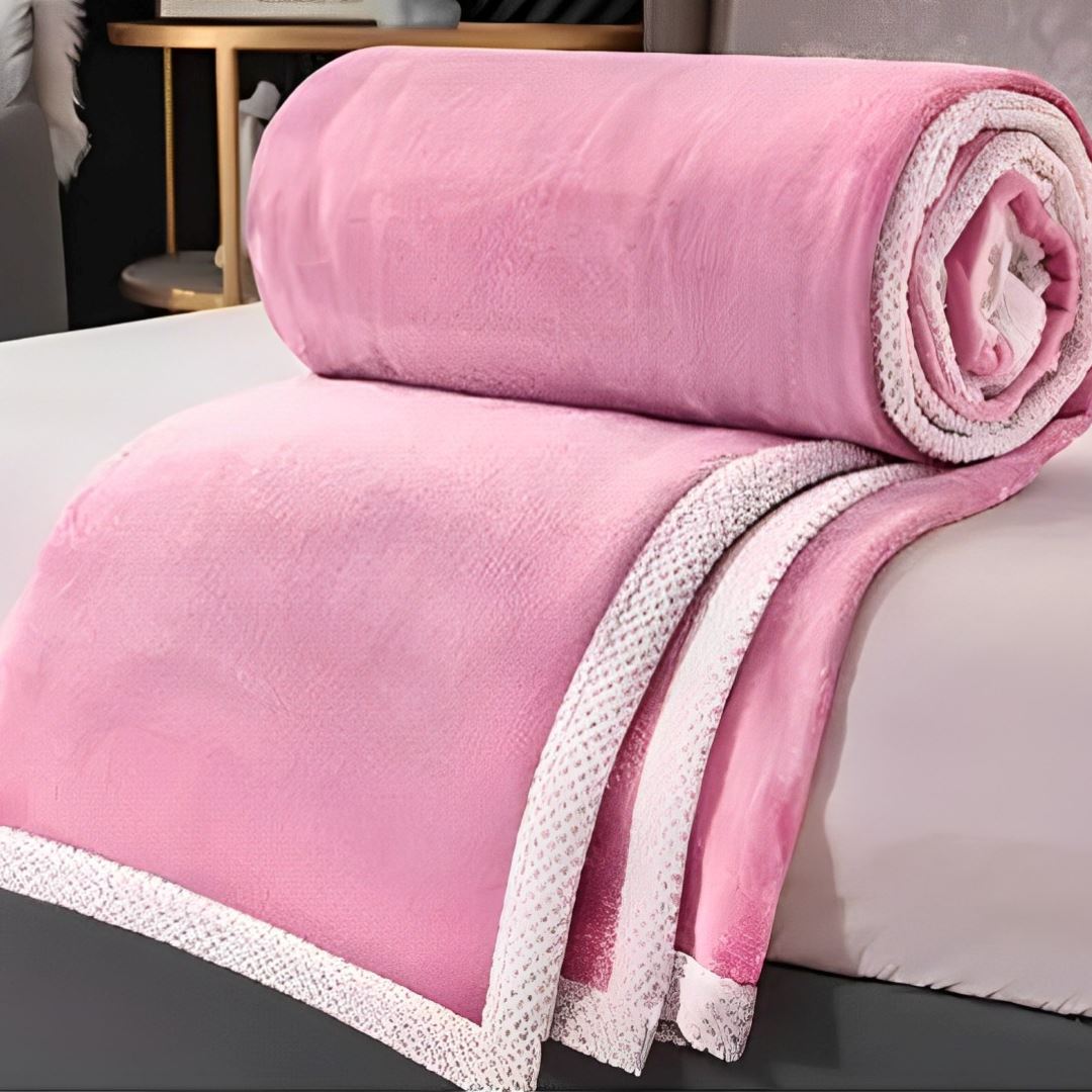 Cobertor Velvet Warmth Cobre Leito Dupla Face - Rosa Cobertor - 0003 YuDome 