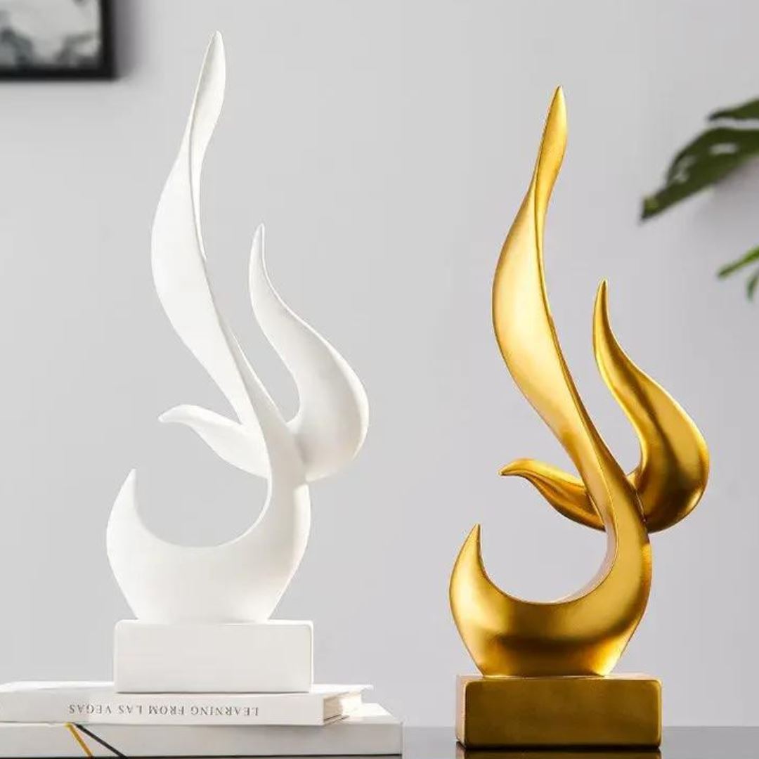 Escultura Abstrata Art Flame Decor Resina - 0007 YuDome 