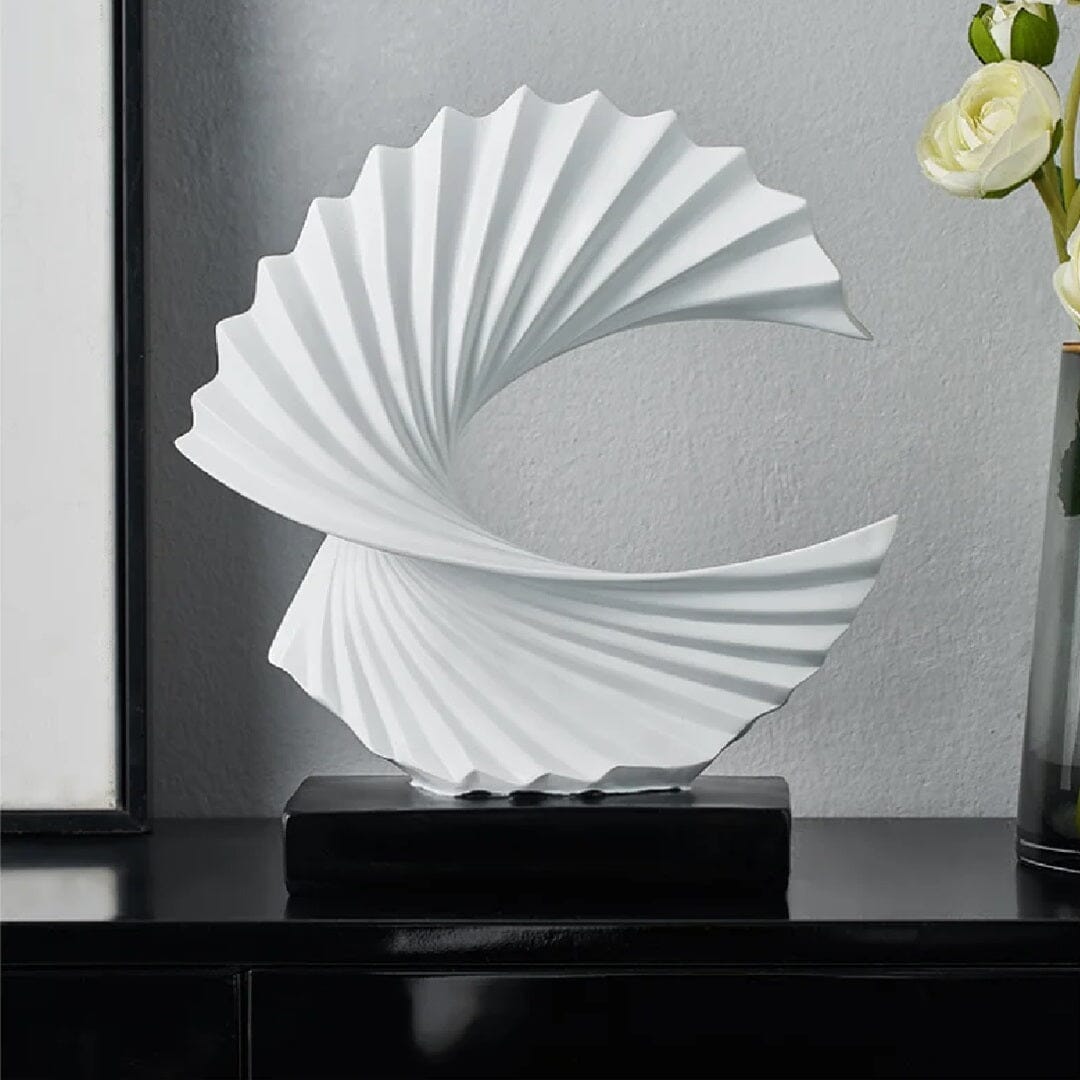 Escultura Abstrata Minimalista Luxus em Resina Resina - 0006 YuDome Branco 