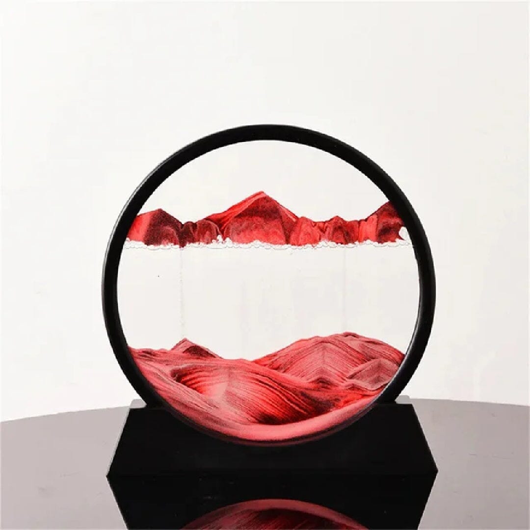 Escultura Ampulheta Desert em Led * Resina - 0008 YuDome Vermelho 