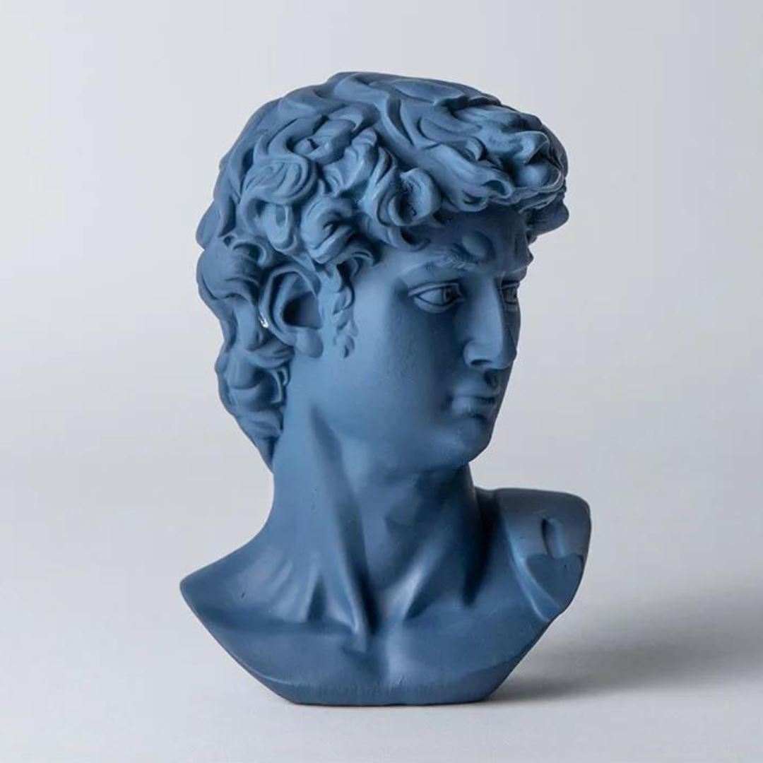 Escultura Criativa Contemporânea por David Michelangelo * Resina - 0021 YuDome Azul 