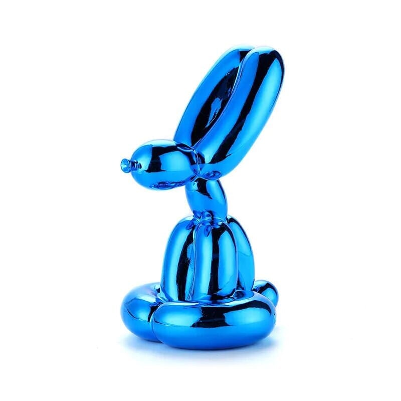 Escultura Doggy Balloon Sitdown Resina - 0014 YuDome Azul 