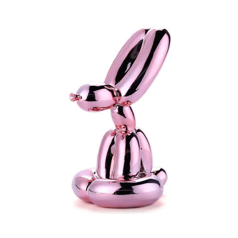 Escultura Doggy Balloon Sitdown Resina - 0014 YuDome Rosê 