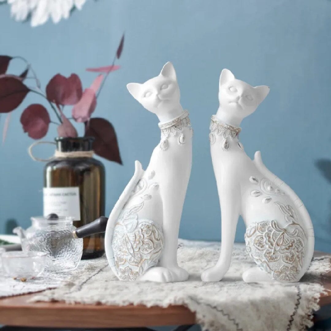 Escultura Felinos Egípcios em Resina YuDome 