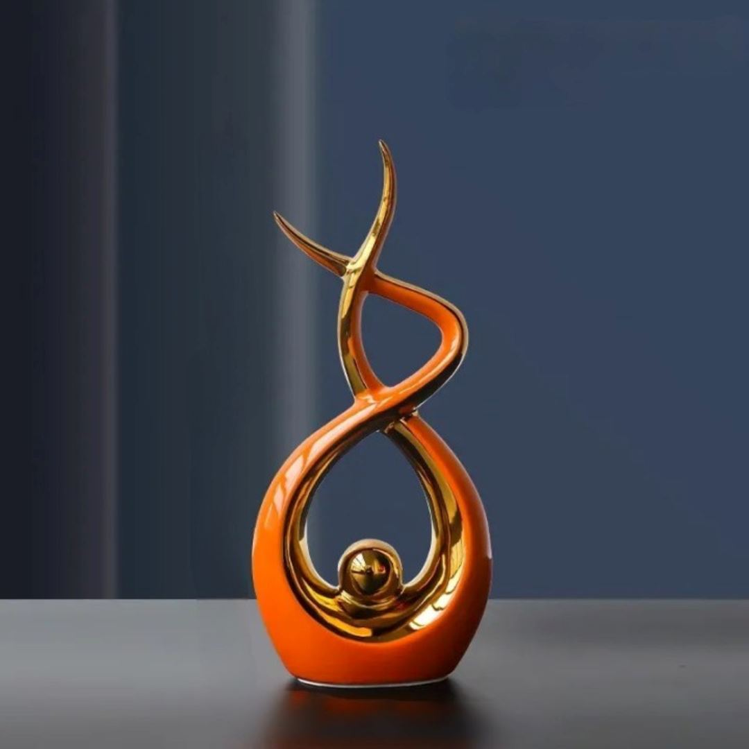Escultura * Resina - 0022 YuDome Laranja 25cm 