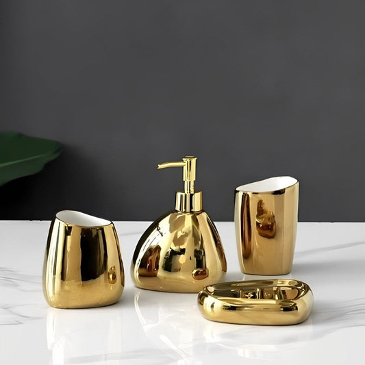 Kit de Lavabo Brilhance (04 Peças) YuDome Dourado 