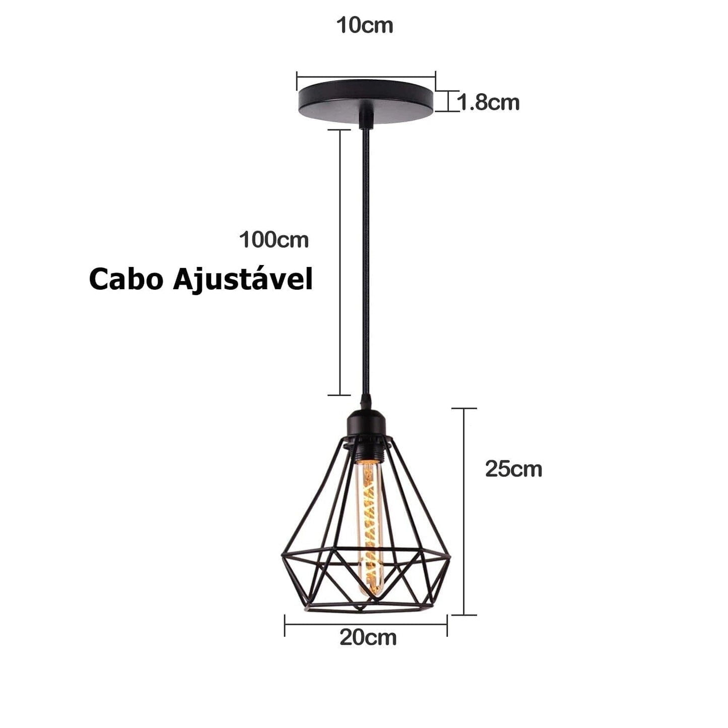 Kit Pendentes Retrô (Modelos variados) para Copa Balcão Cozinha Pendente - 0002 YuDome 