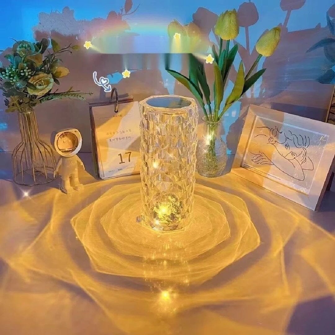 Luminária Abajur de Mesa CrystalGlow Touch Abajur - 0030 YuDome 