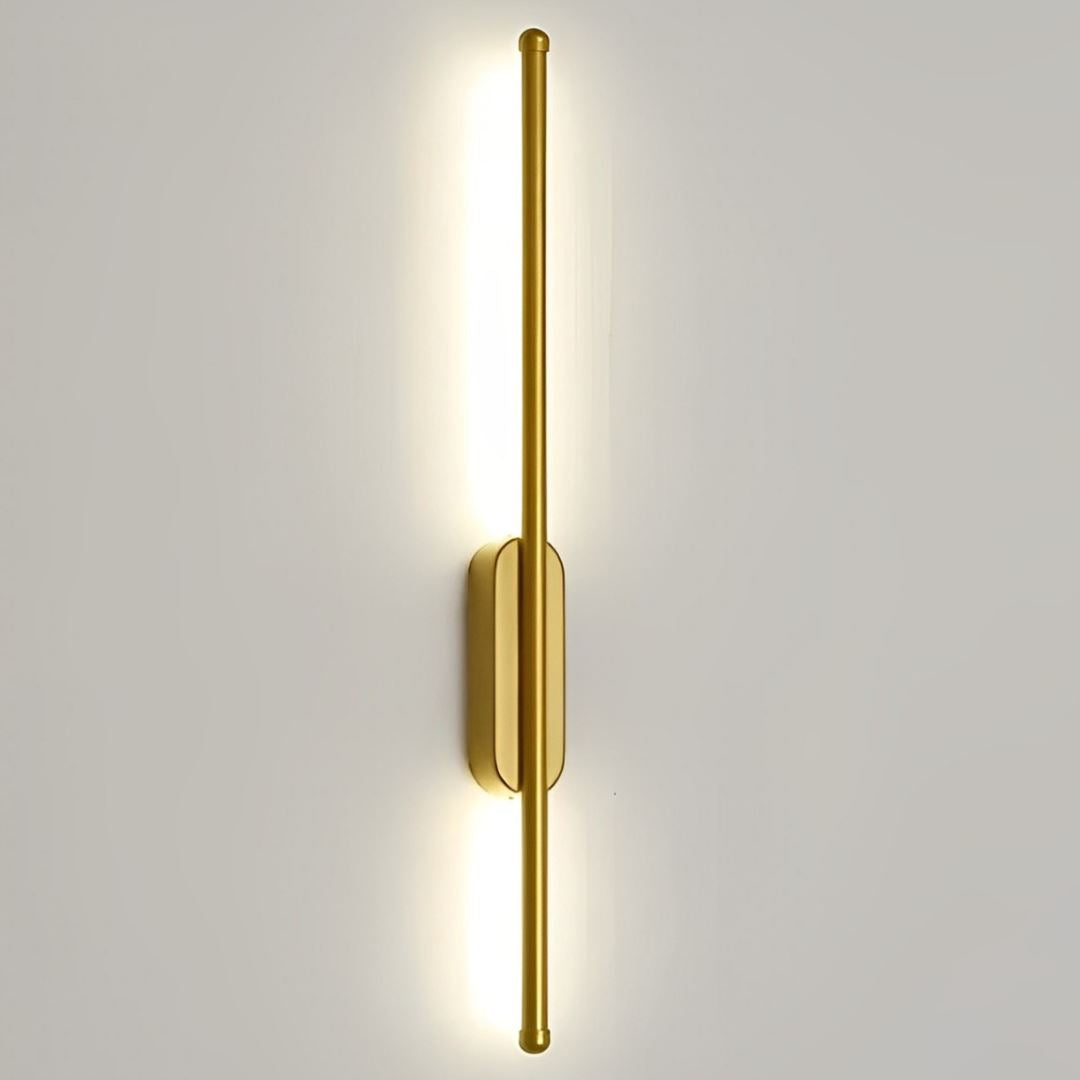 Luminária Arandela de Parede Minimalista Slim em LED Arandela - 0014 YuDome Dourado Fria 