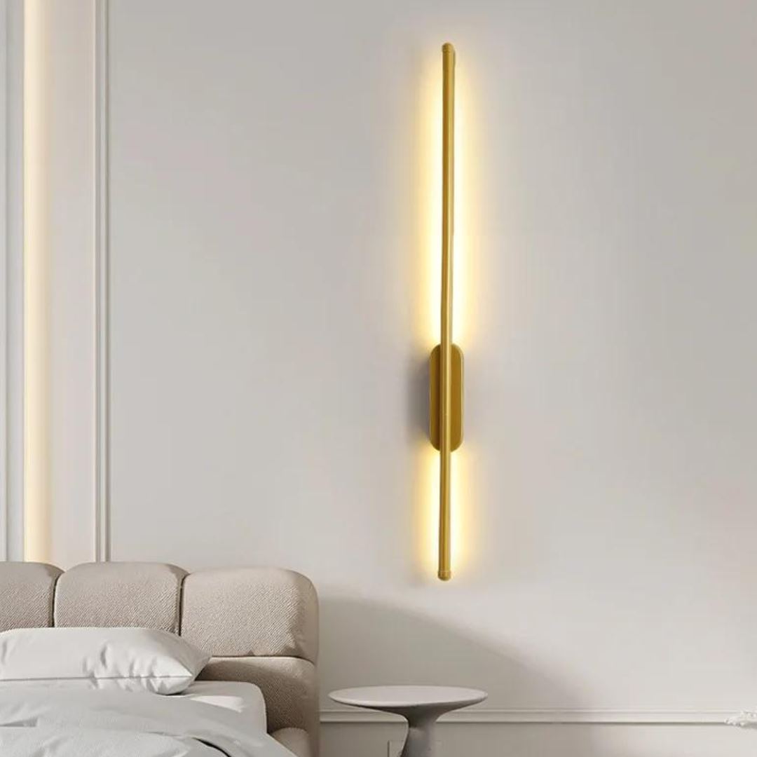 Luminária Arandela de Parede Minimalista Slim em LED Arandela - 0014 YuDome Dourado Quente 