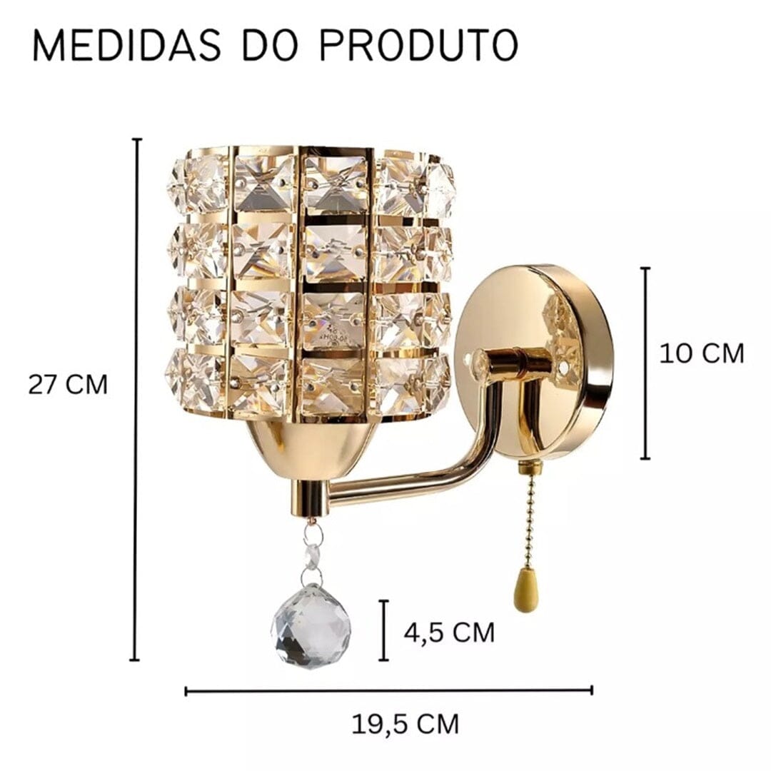 Luminária Arandela de Parede Moderna Crystal LUX Arandela - 0006 YuDome 