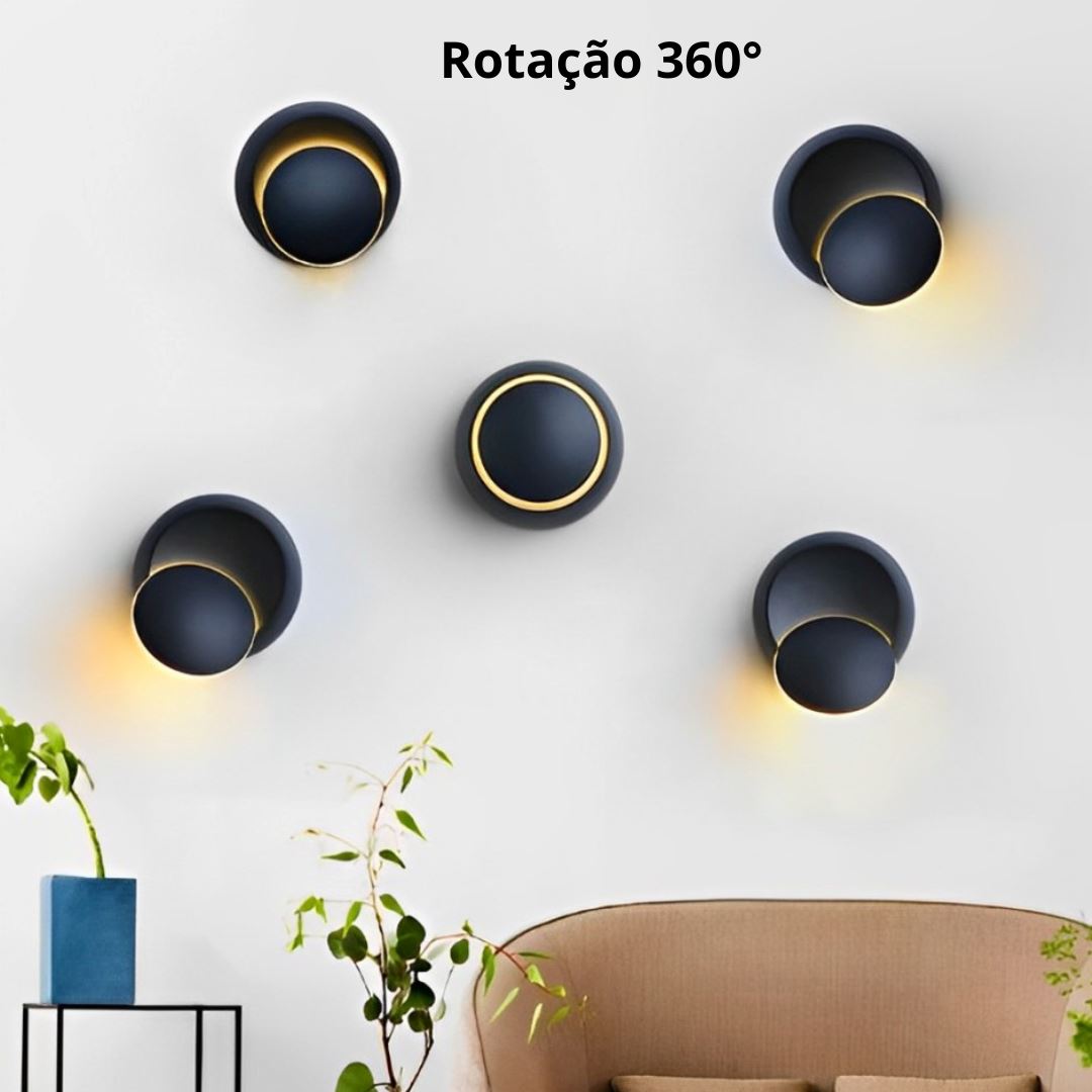 Luminária Arandela de Parede Sconce 360° em LED Arandela - 0023 YuDome 