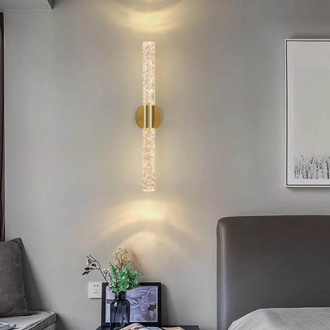 Luminária Arandela de Parede Sparkle YuDome Dourado Luz Quente 