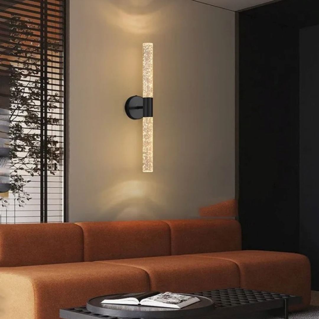 Luminária Arandela de Parede Sparkle YuDome Preto Luz Quente 