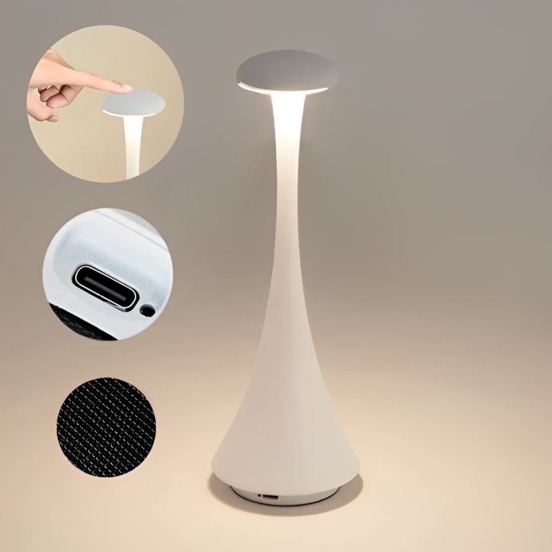 Luminária de Mesa Abajur Desk Lamp Touch Móvel Abajur - 0018 YuDome Branco 