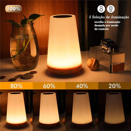 Luminária de Mesa ColorGlow Touch RGB USB - 13 cores e 5 intensidades Abajur - 0008 YuDome 