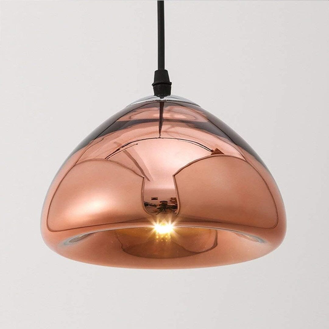 Luminária Lustre Pendente Aura Luminous - 18cm YuDome Rose Gold 