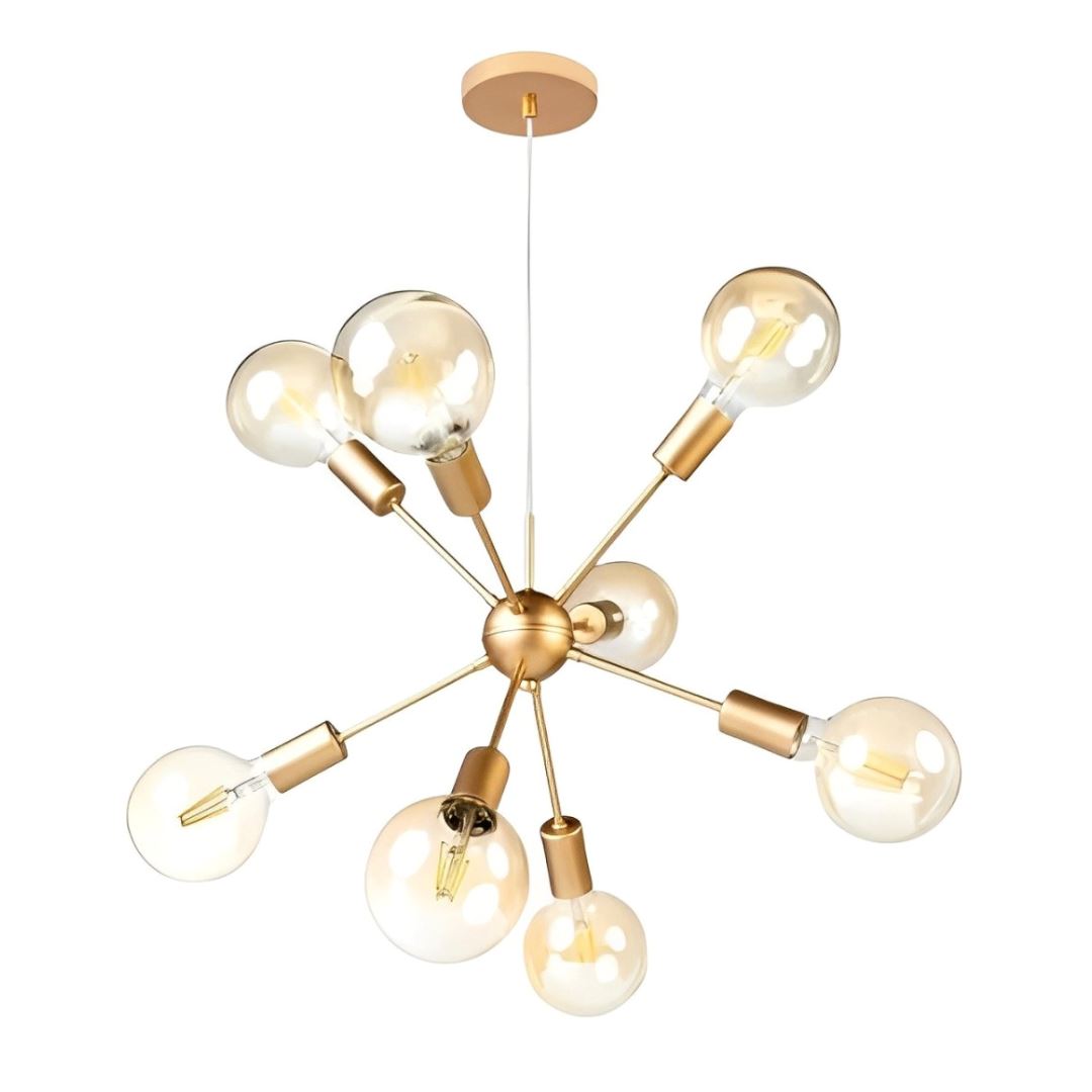 Lustre Luminária de Teto Sputnik Átomo (08 hastes) Lustre - 0009 YuDome Ouro Libra 