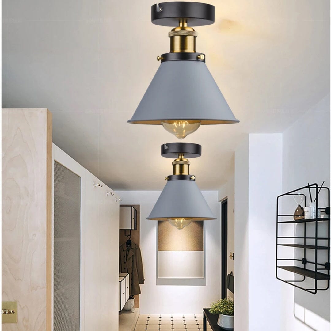 Lustre Luminária de Teto Vintage Retrô para Cozinha Lustre - 0002 YuDome Cinza 