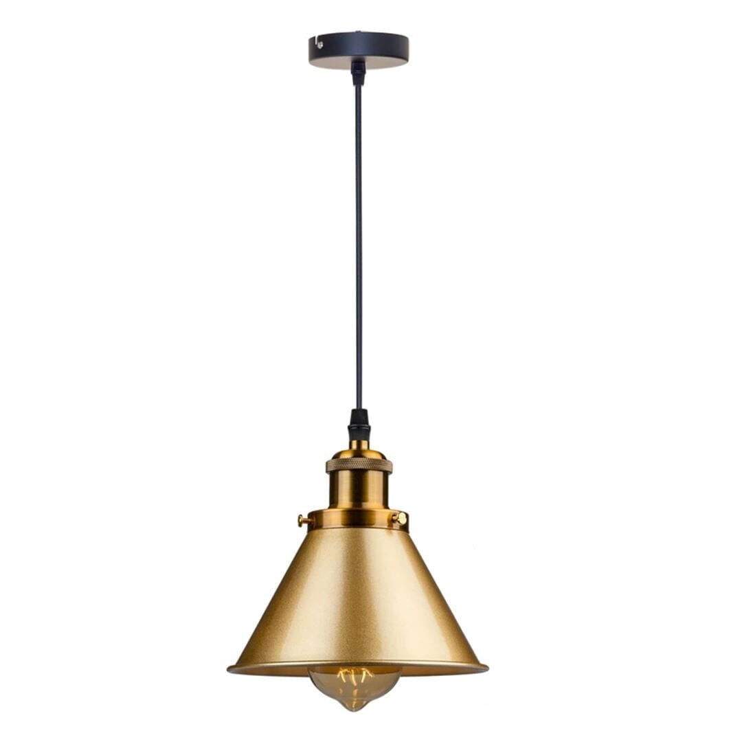 Lustre Luminária Pendente Loft Vintage Dourado Pendente - 0021 YuDome 01 Unidade 