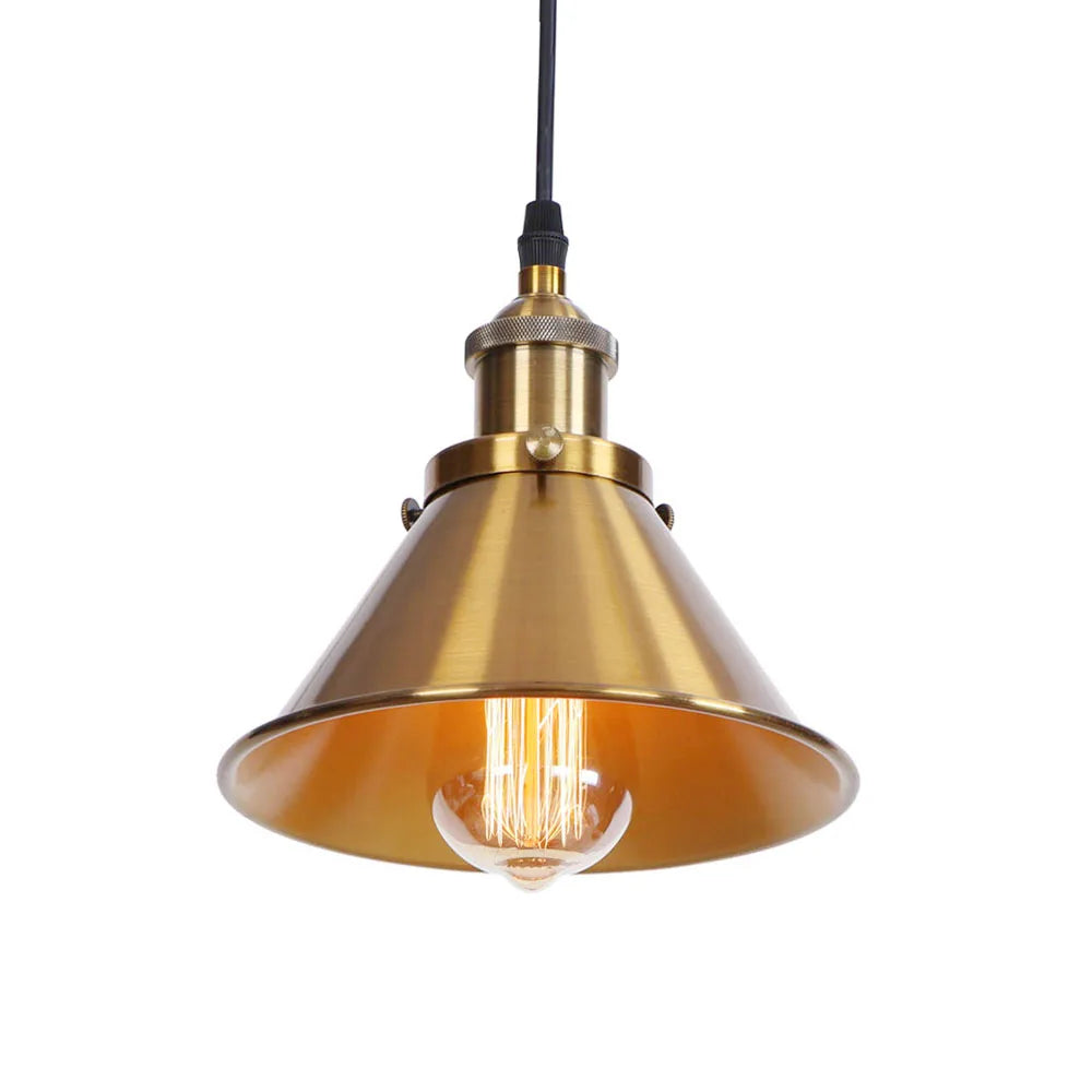 Lustre Luminária Pendente Loft Vintage Dourado Pendente - 0021 YuDome 