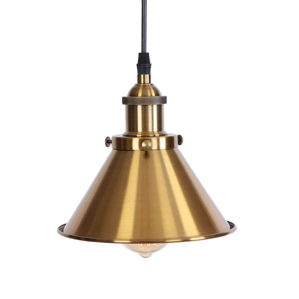 Lustre Luminária Pendente Loft Vintage Dourado Pendente - 0021 YuDome 