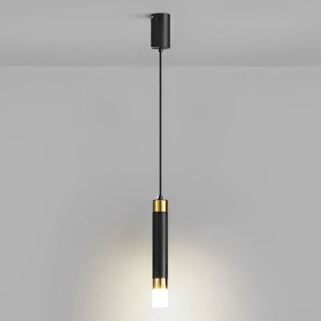 Lustre Pendente Cilindric em Led Pendente - 0005 YuDome Preto Quente 