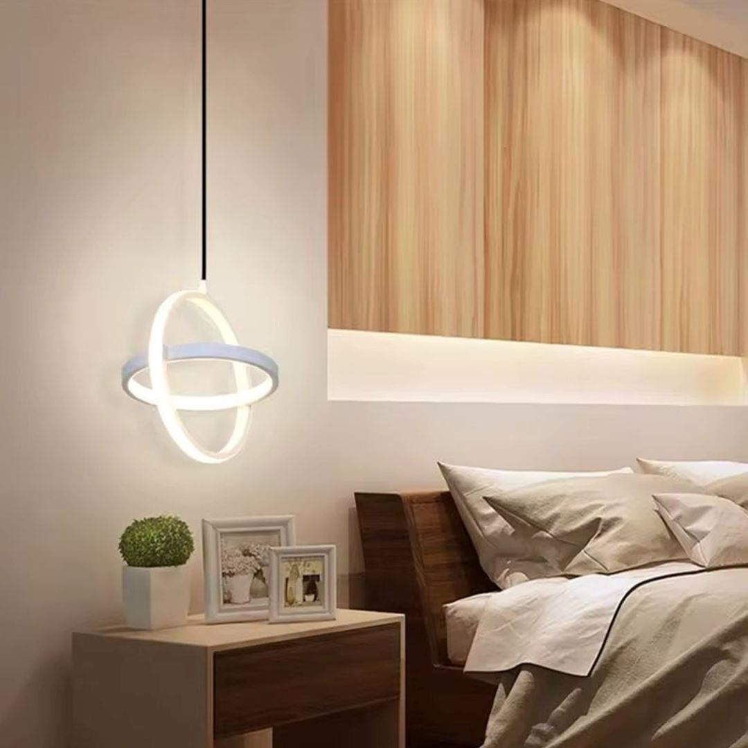 Lustre Pendente Circular Duplo em LED Pendente - 0013 YuDome Branco 