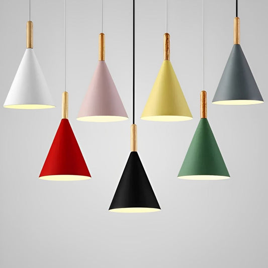 Lustre Pendente Cone Colors para Balcão Cozinha Pendente - 0009 YuDome 