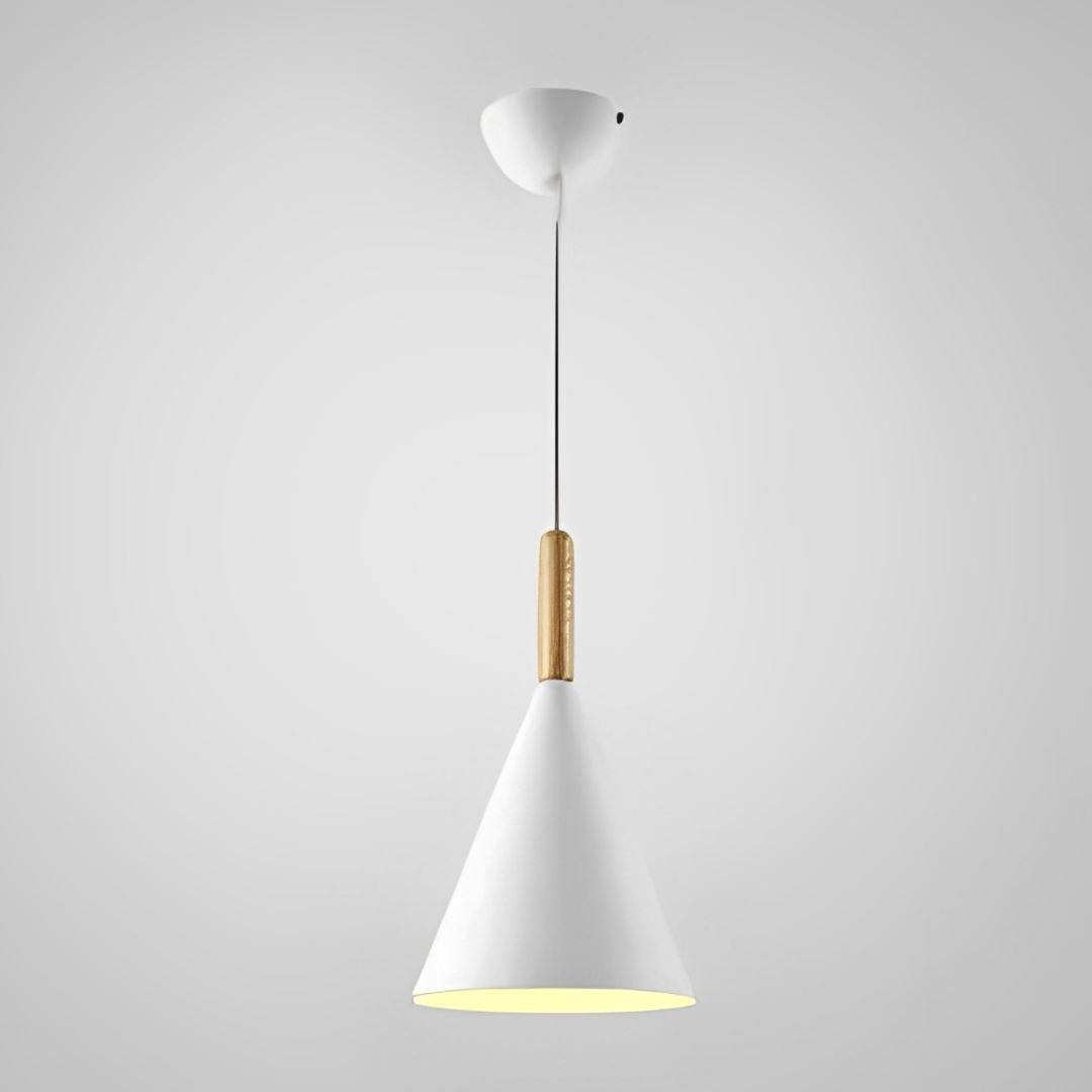 Lustre Pendente Cone Colors para Balcão Cozinha Pendente - 0009 YuDome Branco 