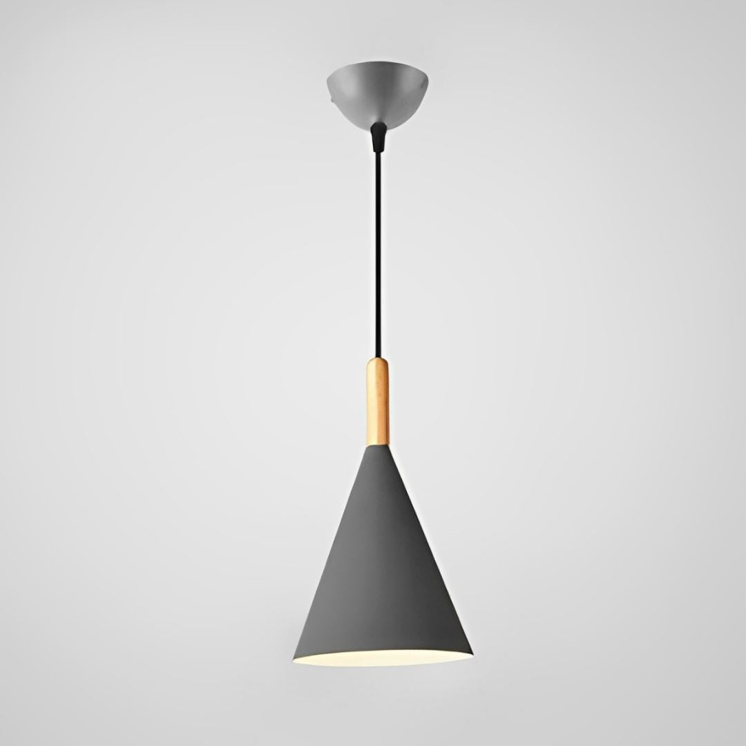 Lustre Pendente Cone Colors para Balcão Cozinha Pendente - 0009 YuDome Cinza 