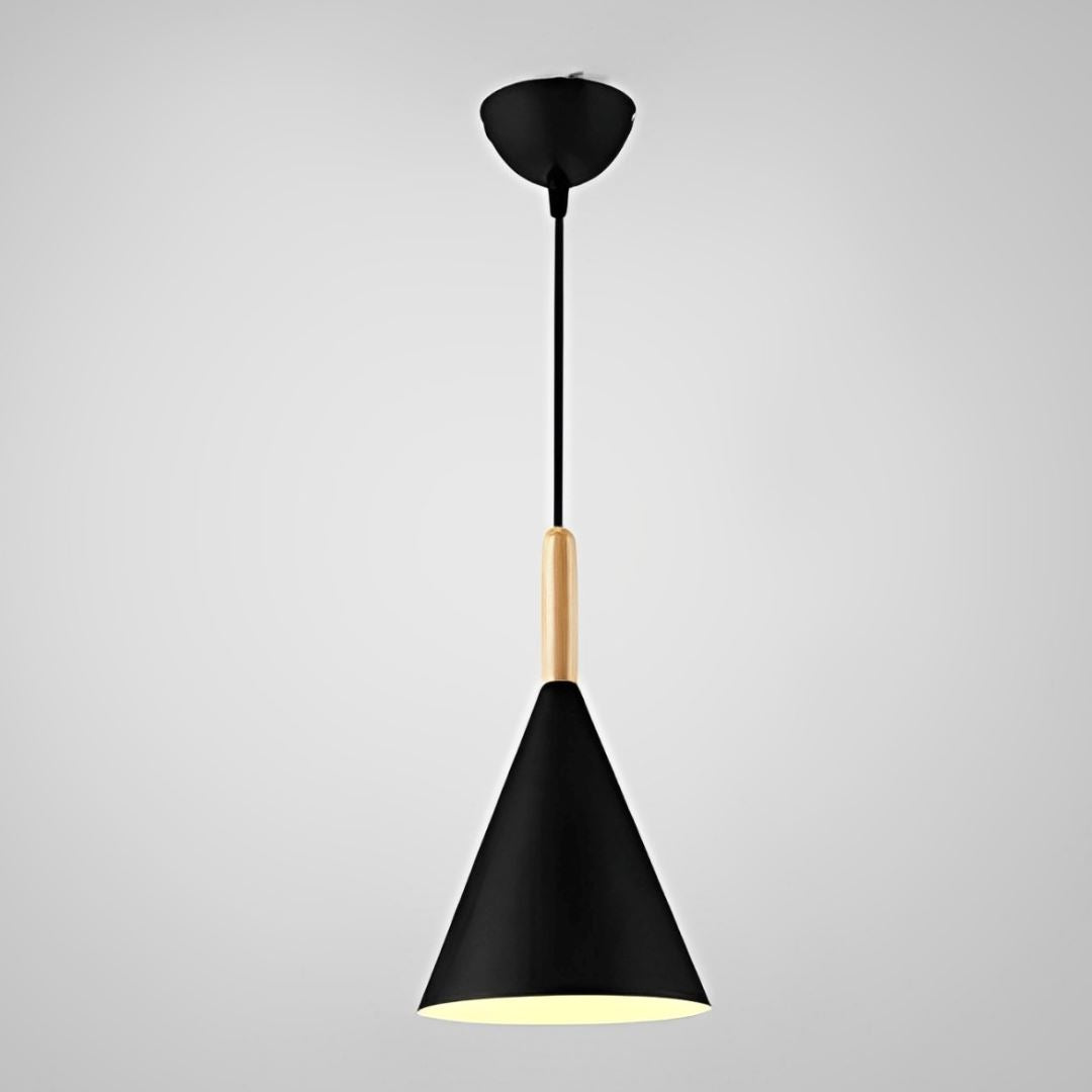 Lustre Pendente Cone Colors para Balcão Cozinha Pendente - 0009 YuDome Preto 