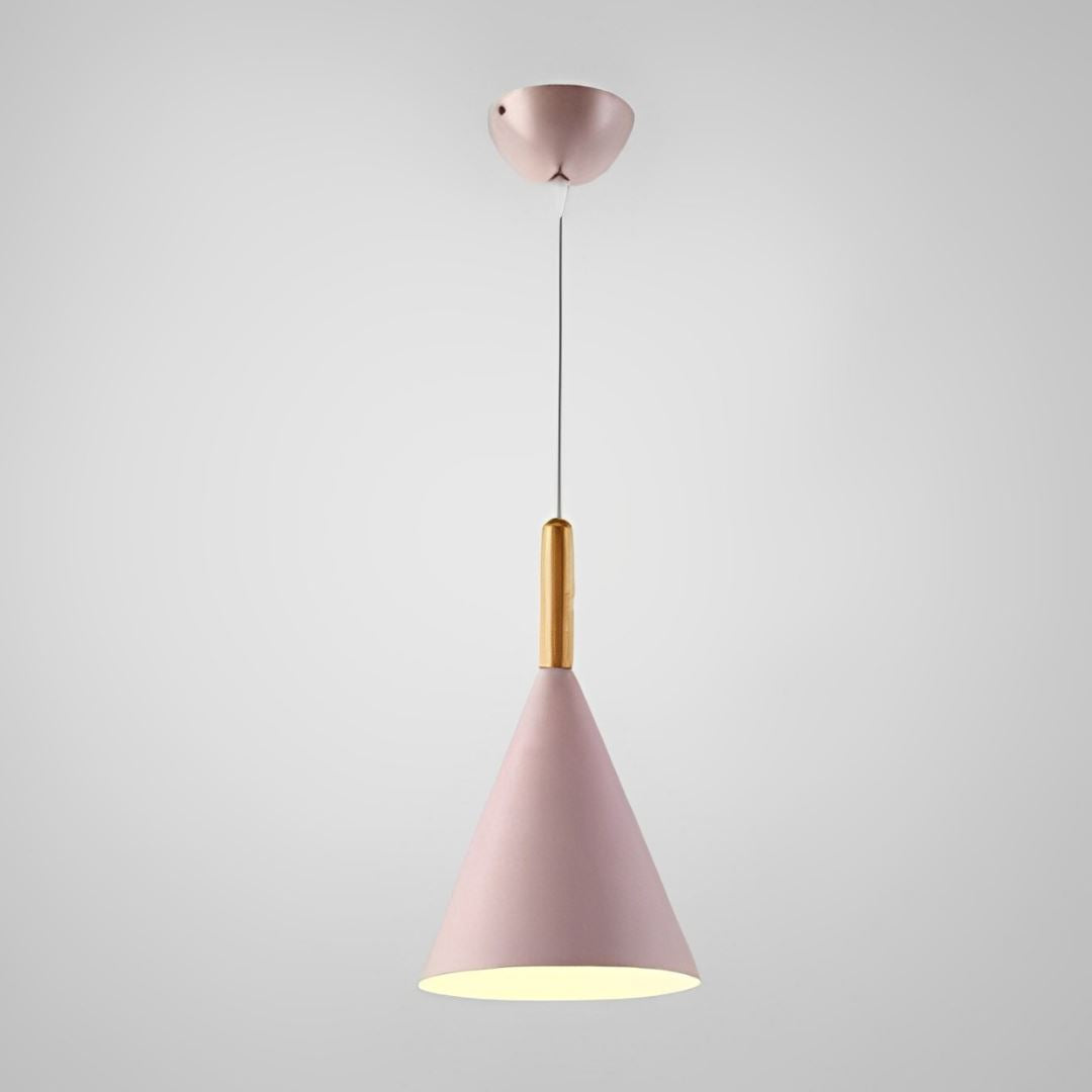 Lustre Pendente Cone Colors para Balcão Cozinha Pendente - 0009 YuDome Rosa 