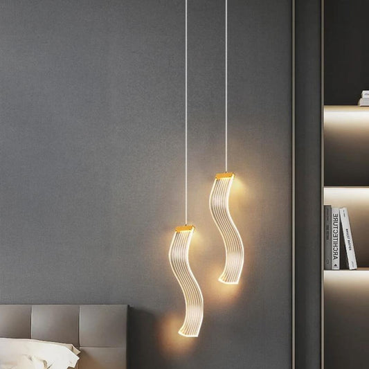 Lustre Pendente de Teto Light Wave Pendente - 0007 YuDome Duplo 