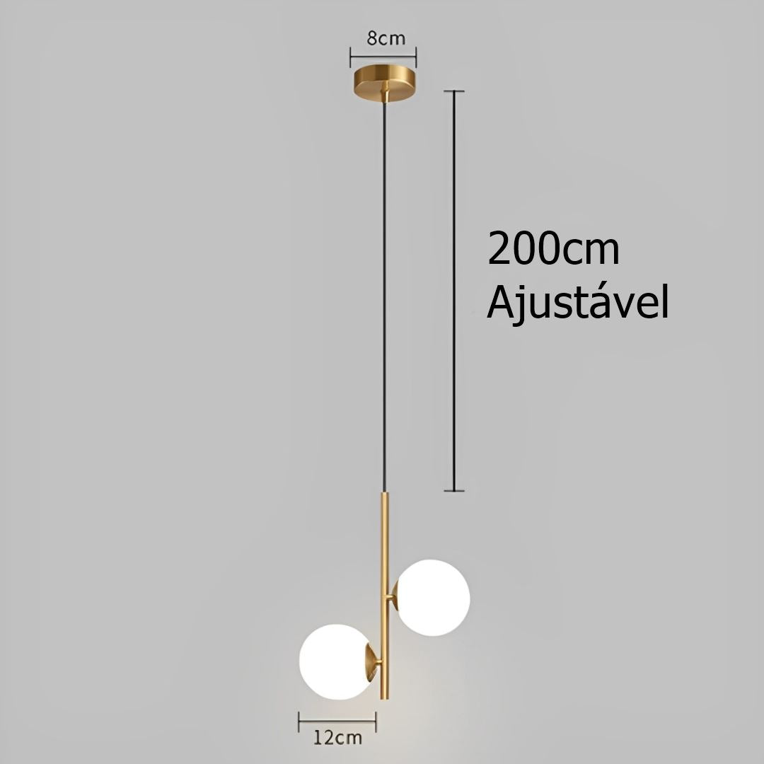 Lustre Pendente Duo Orbed Boll LED YuDome 