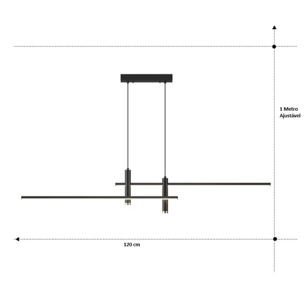 Lustre Pendente Linear DuoLED Elegance YuDome 