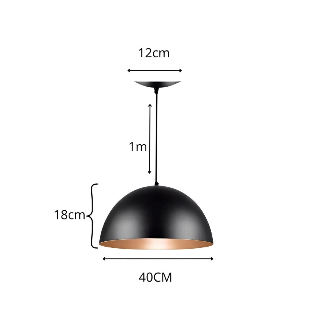 Lustre Pendente Meia Lua para Balcão Cozinha 40cm Pendente - 0032 YuDome 