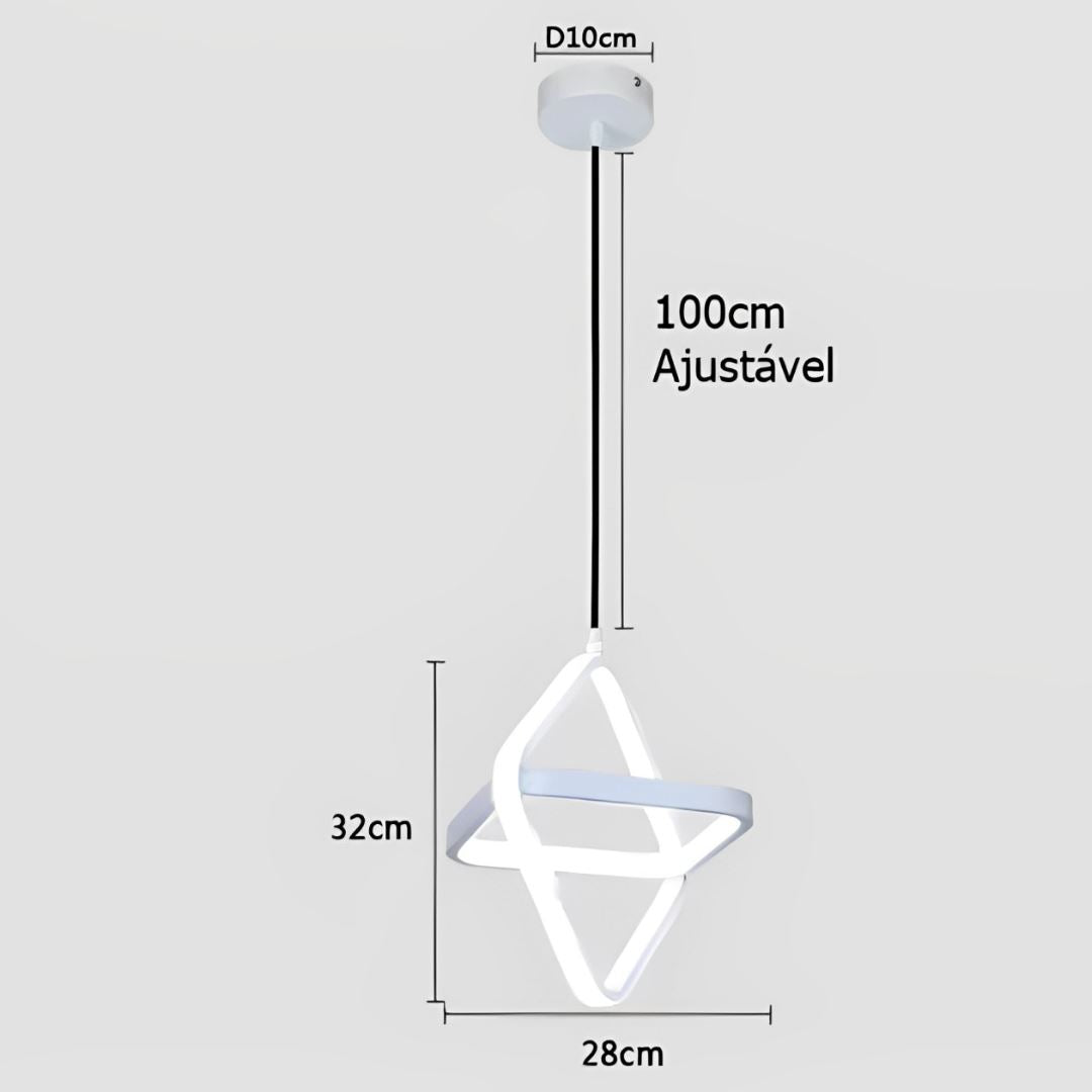 Lustre Pendente Quadrado Duplo em LED Pendente - 0014 YuDome 