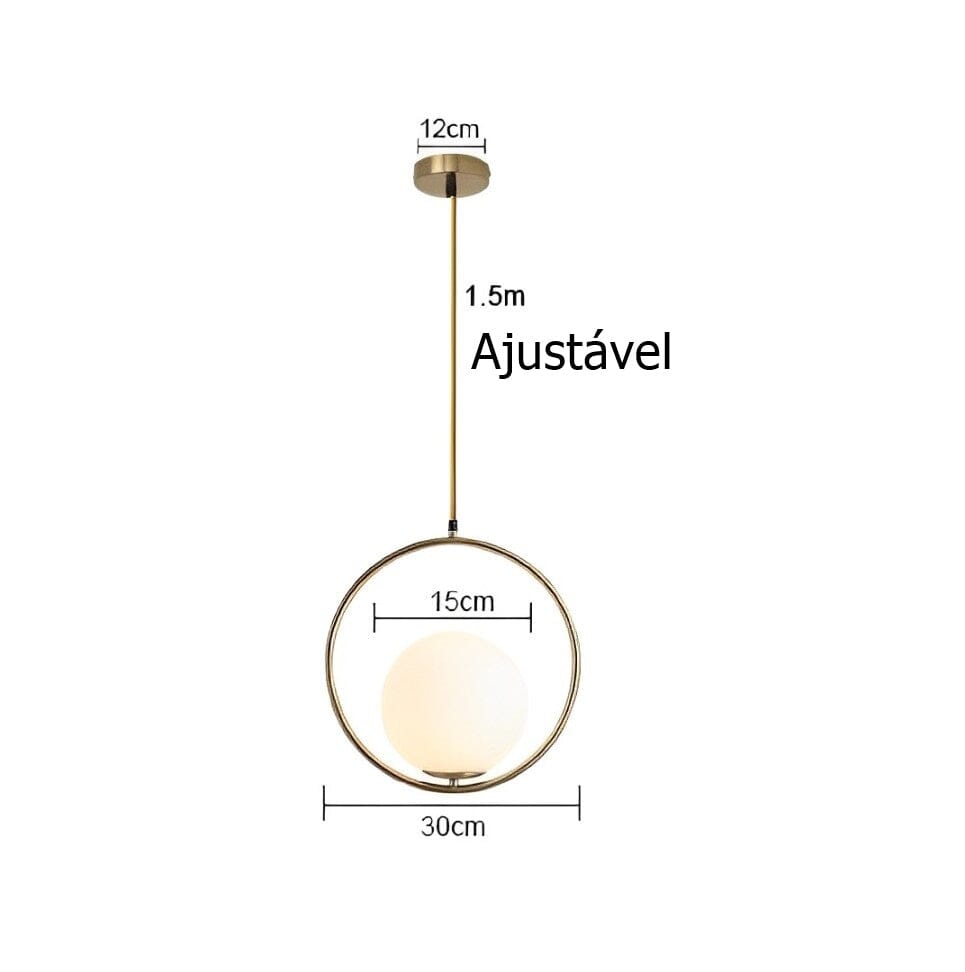 Lustre Pendente Spherical em LED Pendente - 0019 YuDome 