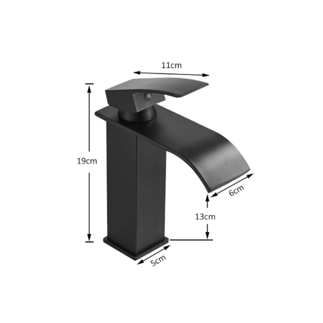 Torneira Monocomando Cascata Slim 19cm - Aço inoxidável e Água Quente e Fria TorneiraLavabo - 0009 YuDome 