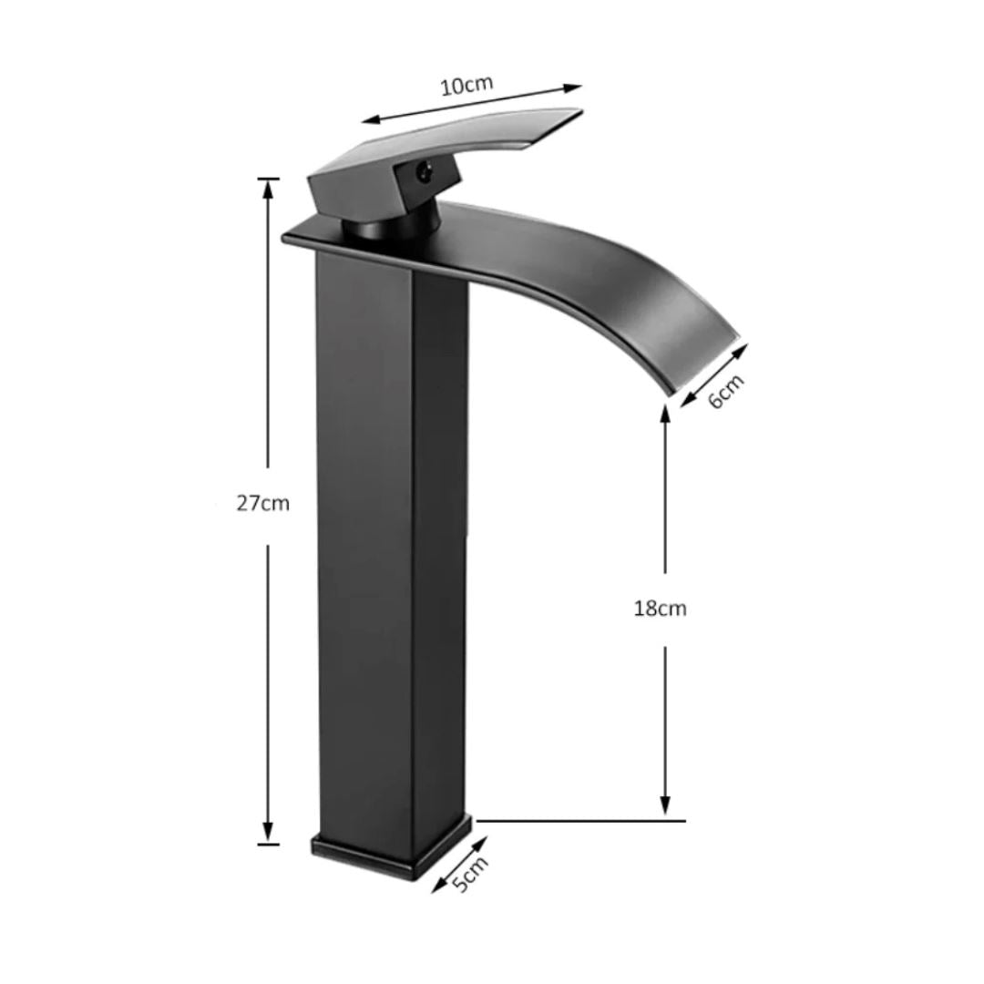 Torneira Monocomando Cascata Slim 27cm - Aço inoxidável e Água Quente e Fria TorneiraLavabo - 0020 YuDome 